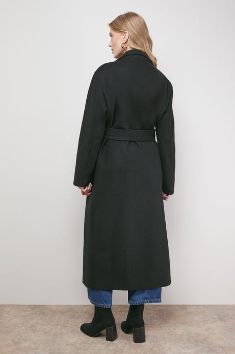 Tie Belt Detail Midi Coat - Image 3