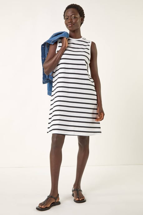 Stripe Jersey A-Line Dress - Image 3