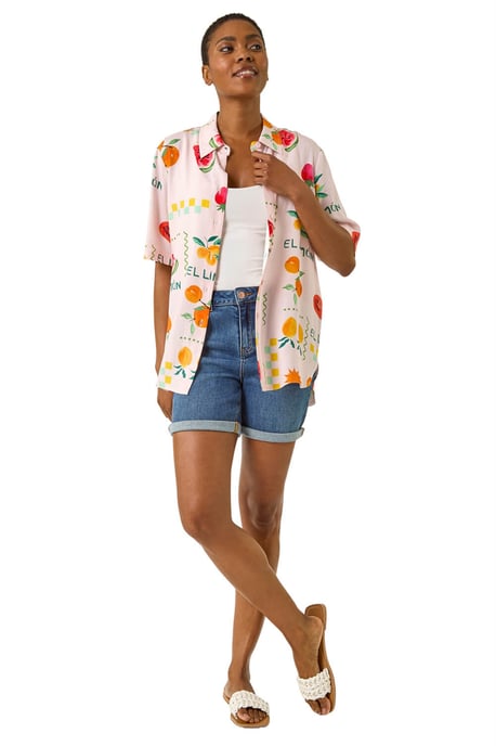 Fruit Print Collared Shirt - Image 2