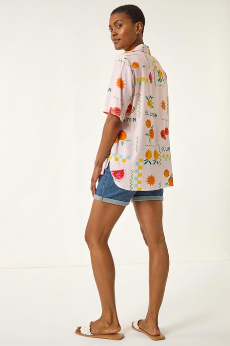 Fruit Print Collared Shirt - Image 3