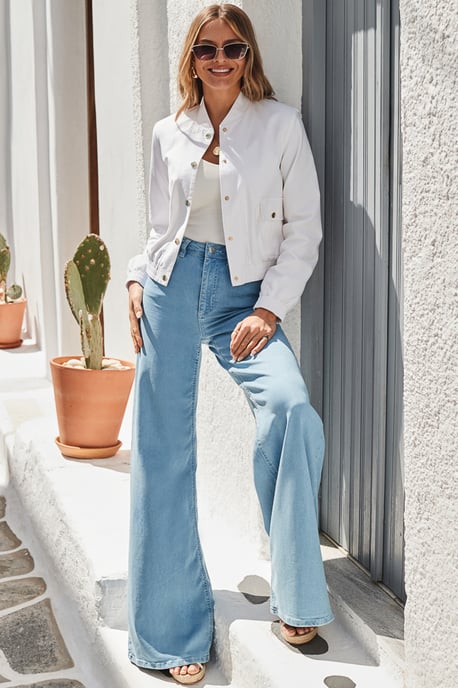 Light Wash Palazzo Jeans - Image 3