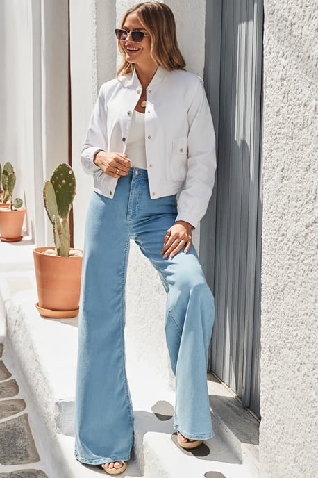 Light Wash Palazzo Jeans - Image 5