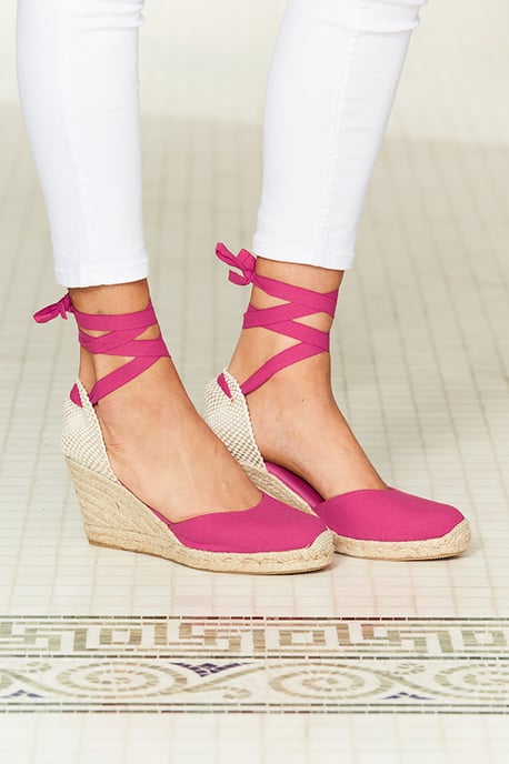 Perla Hot Pink Valenciana Wedge Espadrille - Image 3