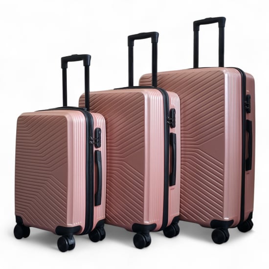 Hardshell Rose Gold Suitcase Robust 8 Wheel Luggage Cabin Case Bag - Image 4