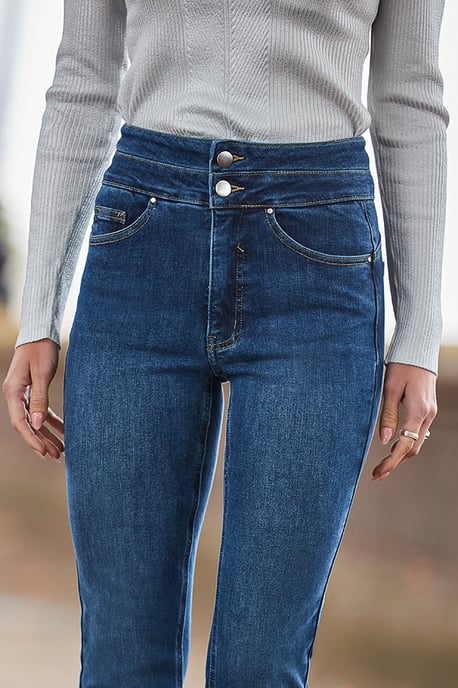 Mid Blue Contour Waist Slim Leg Jeans - Image 3