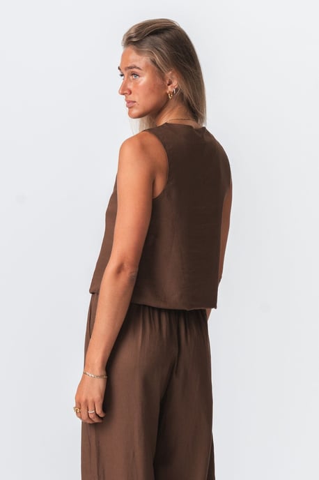 Linnen vest - Bruin - Image 5