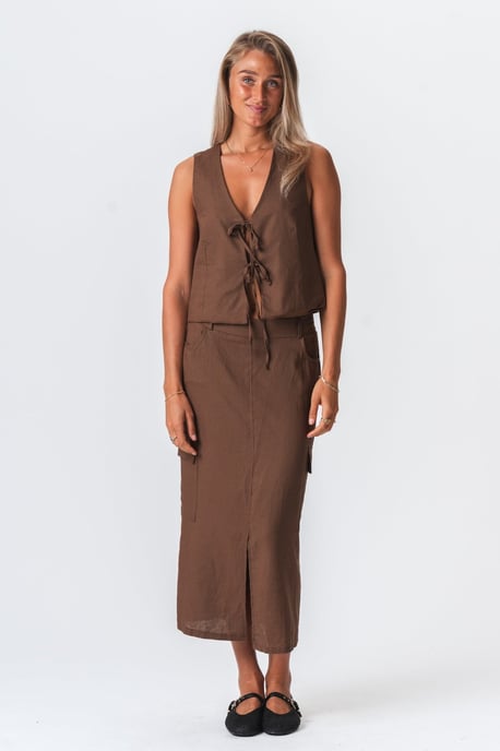 Linnen rok - Bruin - Image 3