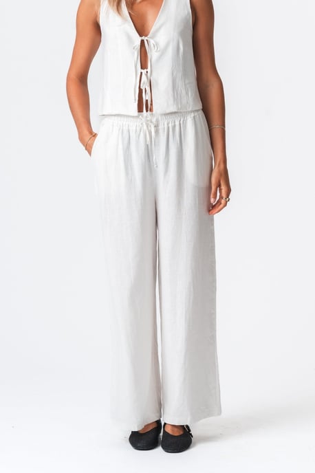 Linnen broek - Wit - Image 1