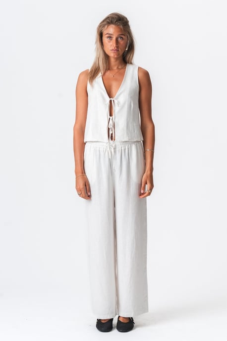Linnen broek - Wit - Image 3