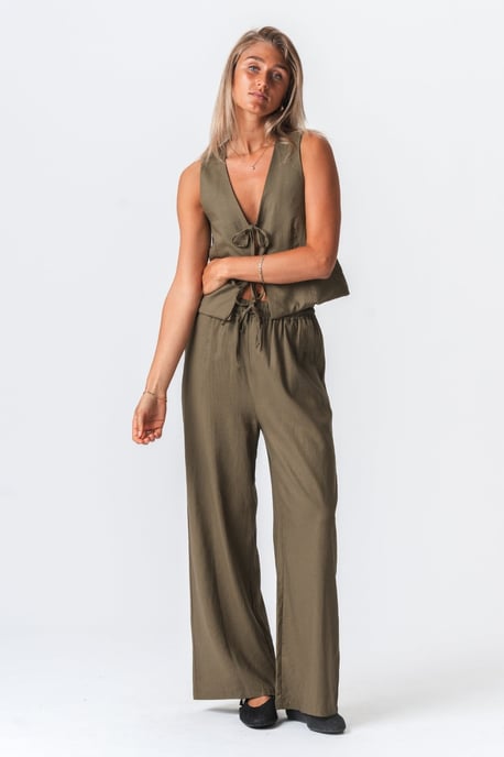 Linnen broek - Groen - Image 3