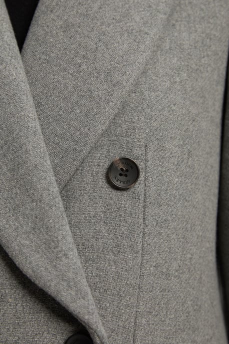 Wool Double Breasted Tailored Midi Coat - Image 3