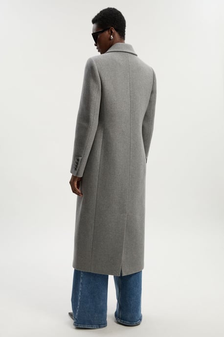 Wool Double Breasted Tailored Midi Coat - Image 5