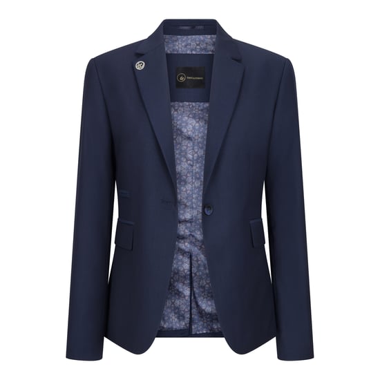 Women's 3 Piece Tailored Fit Plain Navy Formal Office Suit - Image 3