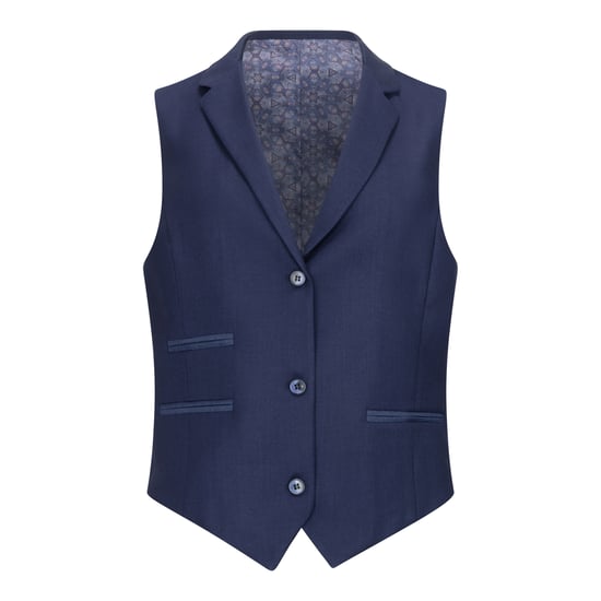 Women's 3 Piece Tailored Fit Plain Navy Formal Office Suit - Image 5