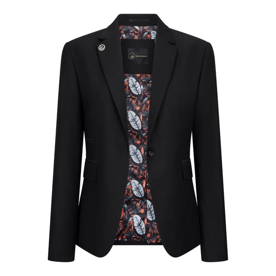Women's 3 Piece Tailored Fit Plain Black Formal Office Suit - Image 3