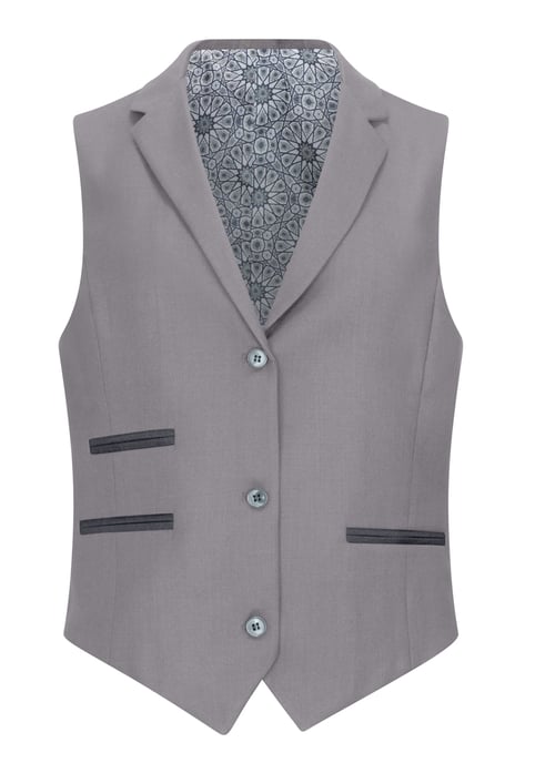 Women's 3 Piece Tailored Fit Plain Grey Formal Office Suit - Image 5