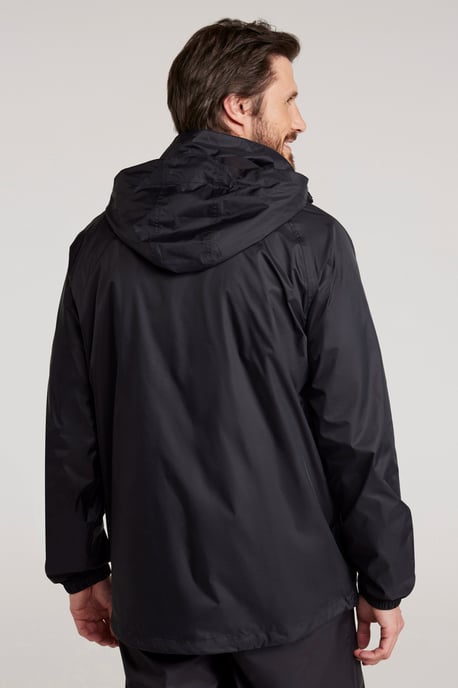 Mens 'Pakka II' Waterproof Packable Breathable Hooded Full Zip Jacket Medium Blue - Image 2