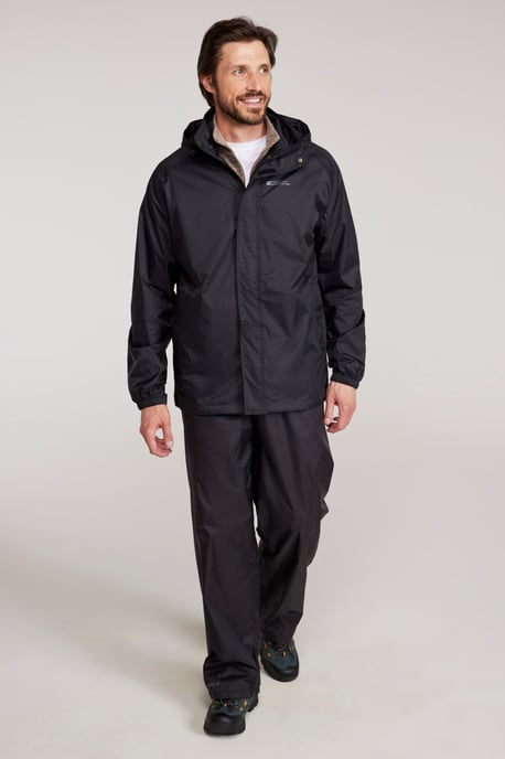 Mens 'Pakka II' Waterproof Packable Breathable Hooded Full Zip Jacket Medium Blue - Image 3