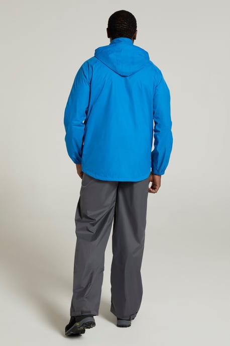 Mens 'Pakka II' Waterproof Packable Breathable Hooded Full Zip Jacket Medium Blue - Image 3