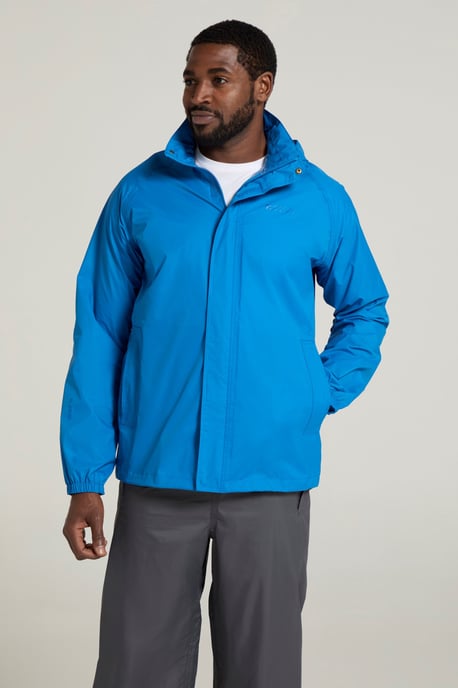 Mens 'Pakka II' Waterproof Packable Breathable Hooded Full Zip Jacket Medium Blue - Image 4