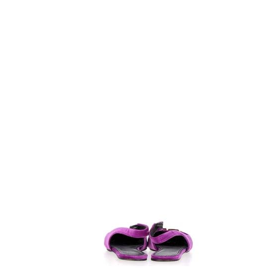 Balenciaga BB Knife Slingback Flats in Purple Velvet - Image 4