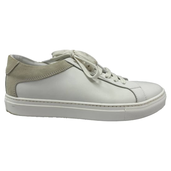 Iris & Ink Low-Top Sneakers in White Leather and Suede - Image 1