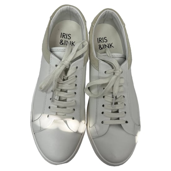 Iris & Ink Low-Top Sneakers in White Leather and Suede - Image 6