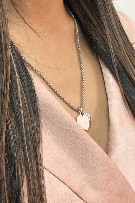 Heart Shape Pendant Necklace in Silver - Gift boxed - Image 1