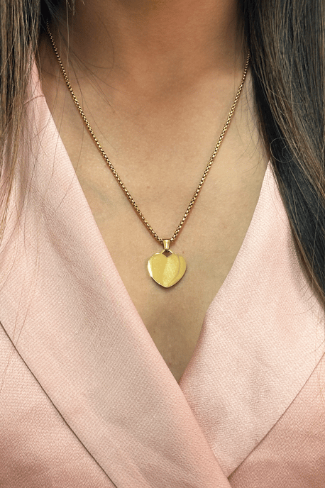 Heart Shape Pendant Necklace in Gold - Gift boxed - Image 1