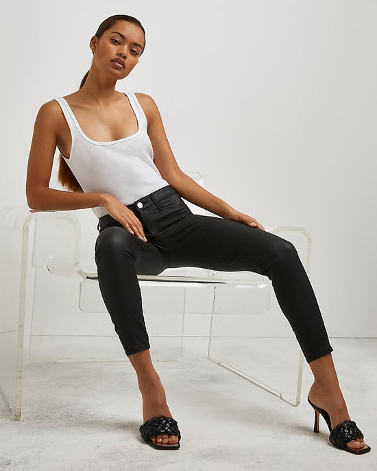 River Island Womens Skinny Jeans Petite Black Coated Molly - Image 3
