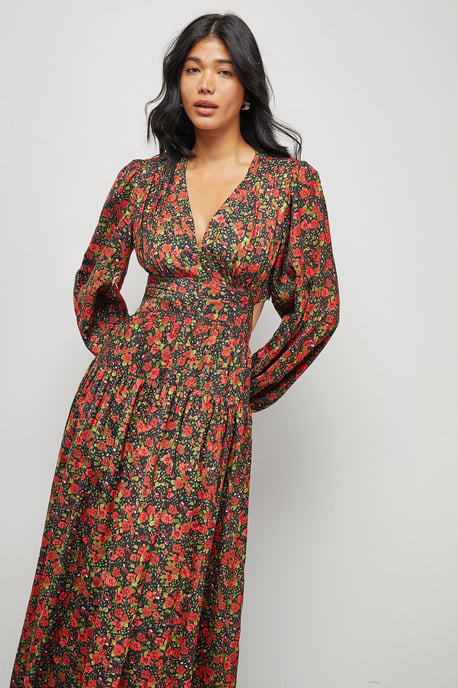 Premium Satin Open Back Maxi Dress - Image 2