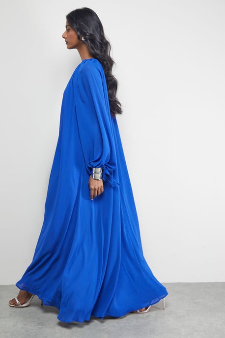 Chiffon High Neck Trapeze Maxi Dress - Image 1