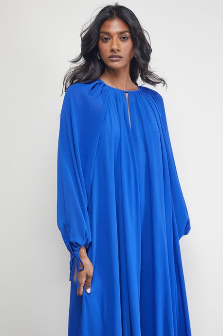 Chiffon High Neck Trapeze Maxi Dress - Image 2