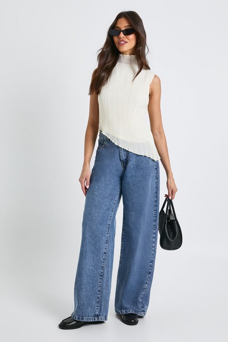 Plisse High Neck Blouse - Image 3