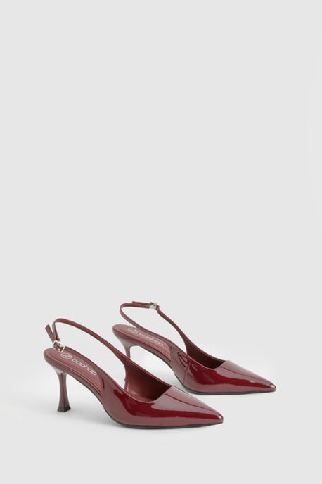 Patent Slingback Pointed Court Shoes - Image 2
