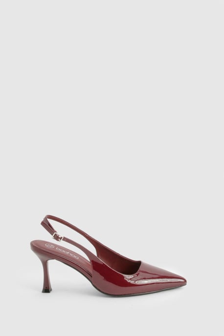 Patent Slingback Pointed Court Shoes - Image 3