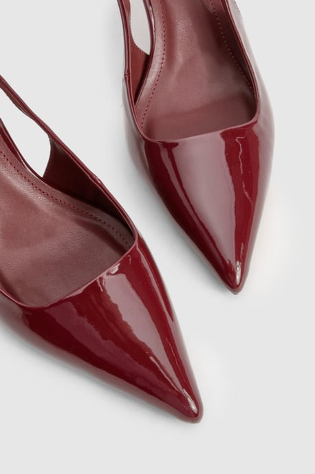 Patent Slingback Pointed Court Shoes - Image 5