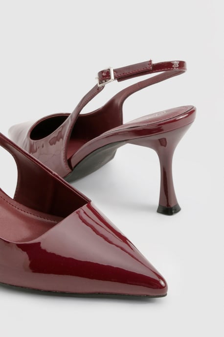 Patent Slingback Pointed Court Shoes - Image 6