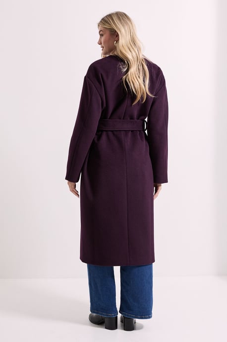 Belted Round Neck Scarf Coat - Image 5