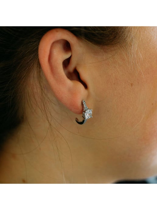 Julie Julsen Stud earrings 925 silver rhodium-plated white zirconia - Image 3