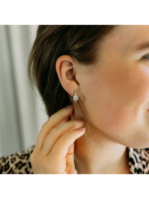 Julie Julsen Stud earrings 925 silver rhodium-plated white zirconia - Image 4