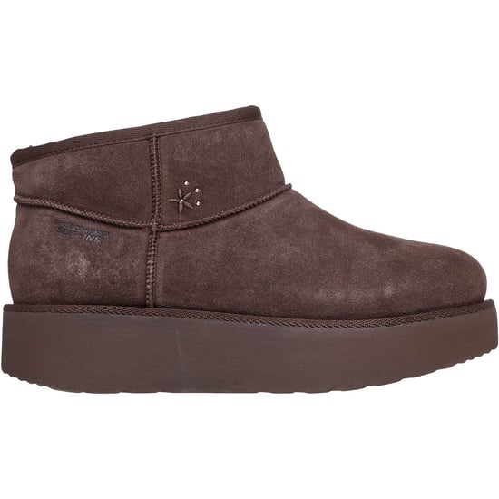 Skechers Keep Cozy Läder Kvinna Choklad Vinter Ankellånga Stövlar - Image 5