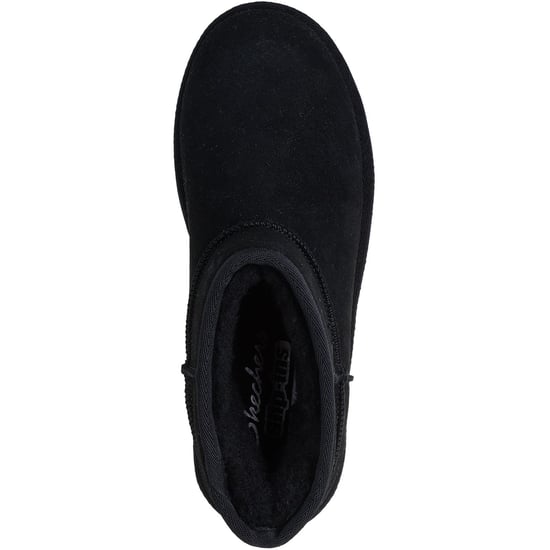 Skechers Keep Cozy Läder Kvinnor Svarta Vinter Ankelstövlar - Image 3