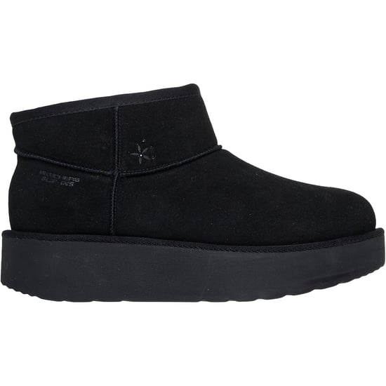 Skechers Keep Cozy Läder Kvinnor Svarta Vinter Ankelstövlar - Image 5