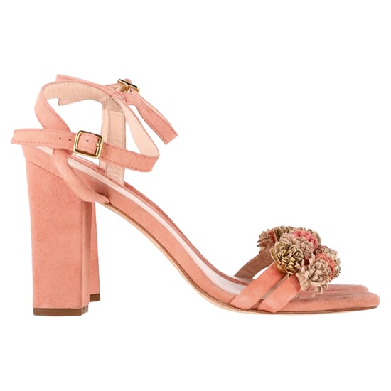 Loeffler Randall Tassel-Embellished Sandal Heels in Peach Suede - Image 1