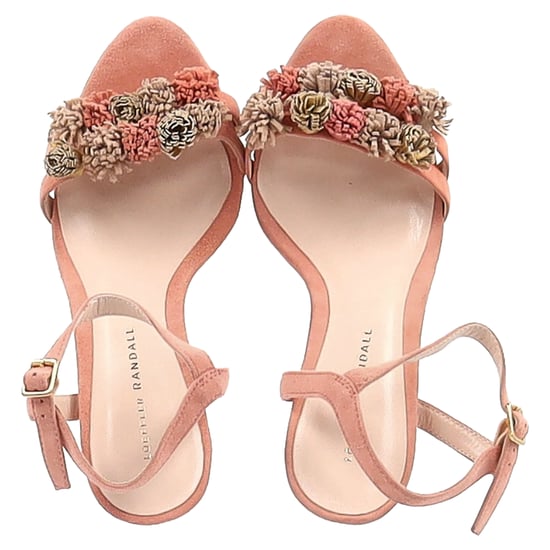 Loeffler Randall Tassel-Embellished Sandal Heels in Peach Suede - Image 3
