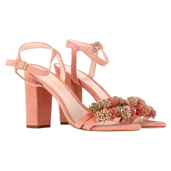 Loeffler Randall Tassel-Embellished Sandal Heels in Peach Suede - Image 4