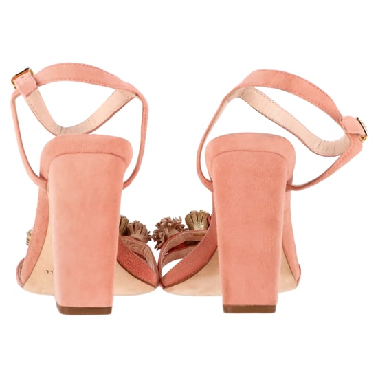 Loeffler Randall Tassel-Embellished Sandal Heels in Peach Suede - Image 5