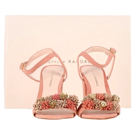 Loeffler Randall Tassel-Embellished Sandal Heels in Peach Suede - Image 6
