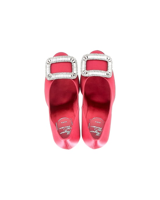 Roger Vivier Fragola Buckle Pumps in Pink Satin - Image 5